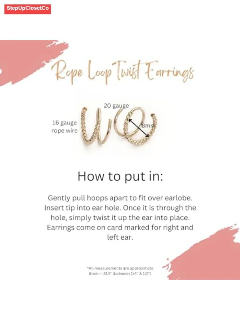 Rope Twist Huggie Hoop Earrings, Double Hoop Design, .925 Sterling Silver Dainty